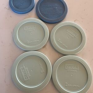 Pyrex Blue and Tan Storage Replacement lids